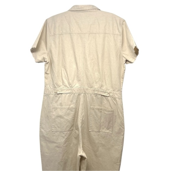 Outerknown NWT S.E.A. Organic Cotton Linen Natural Coveralls Jumpsuit Women’s XL - Picture 11 of 16